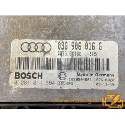 ECU BOSCH EDC16U1-5.41 0281011364 AUDI A3 II (8P) 2.0 TDI 140HP 03G906016G / SW 5705 - 1037369819  - WITH DISABLED IMMOBILIZER