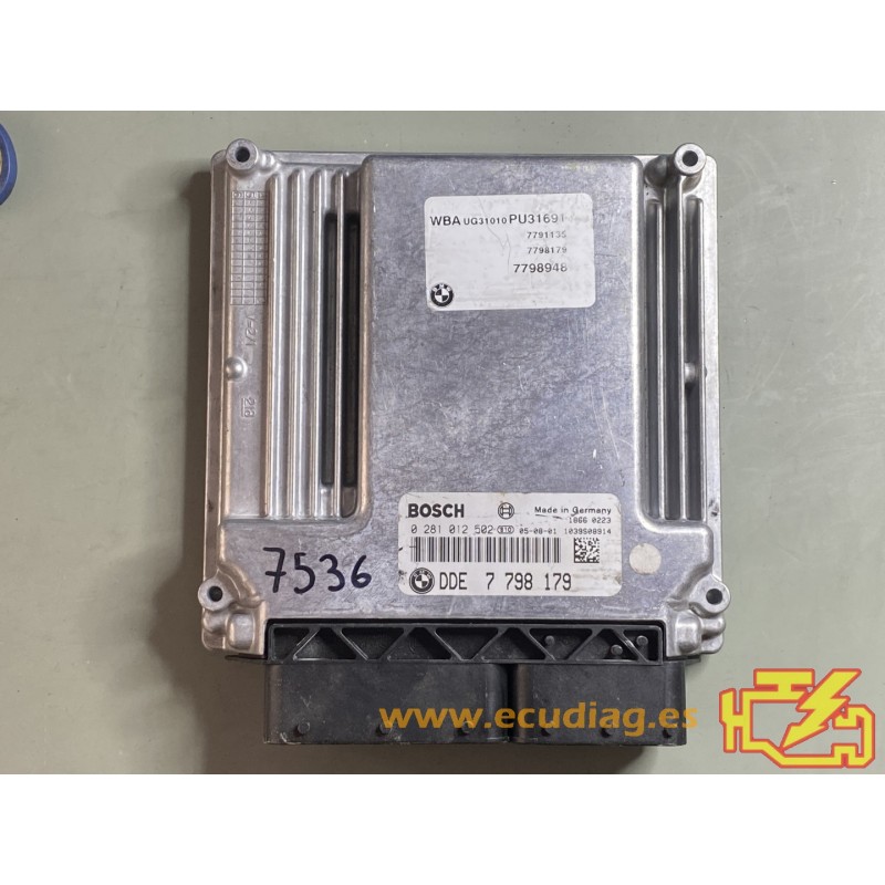 ECU BOSCH EDC16C35-2.12 0281012502 BMW 1 (E87) 118D 90KW 122HP 7798179 / SW 1037374483
