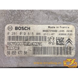 ECU BOSCH EDC17C10 0281019818 DS DS3 1.4 HDI 50KW 70HP PSA 9605947780