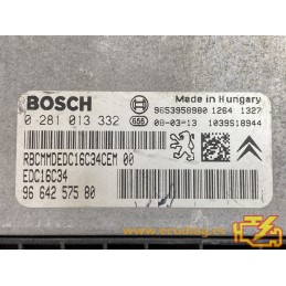 BOSCH EDC16C34-4.11 0281013332 PEUGEOT 308 I 1.6 HDI 110CV 9664257580 / SW 9665369580 - 1037389519 - CON INMOVILIZADOR ANULADO