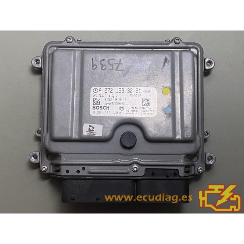 ECU BOSCH ME9.7 0261209220 MERCEDES SLK350 (R171) 3.5i 200KW 272HP V6 24V / SW 1037381682