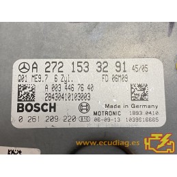 ECU BOSCH ME9.7 0261209220 MERCEDES SLK350 (R171) 3.5i 200KW 272CV V6 24V / SW 1037381682