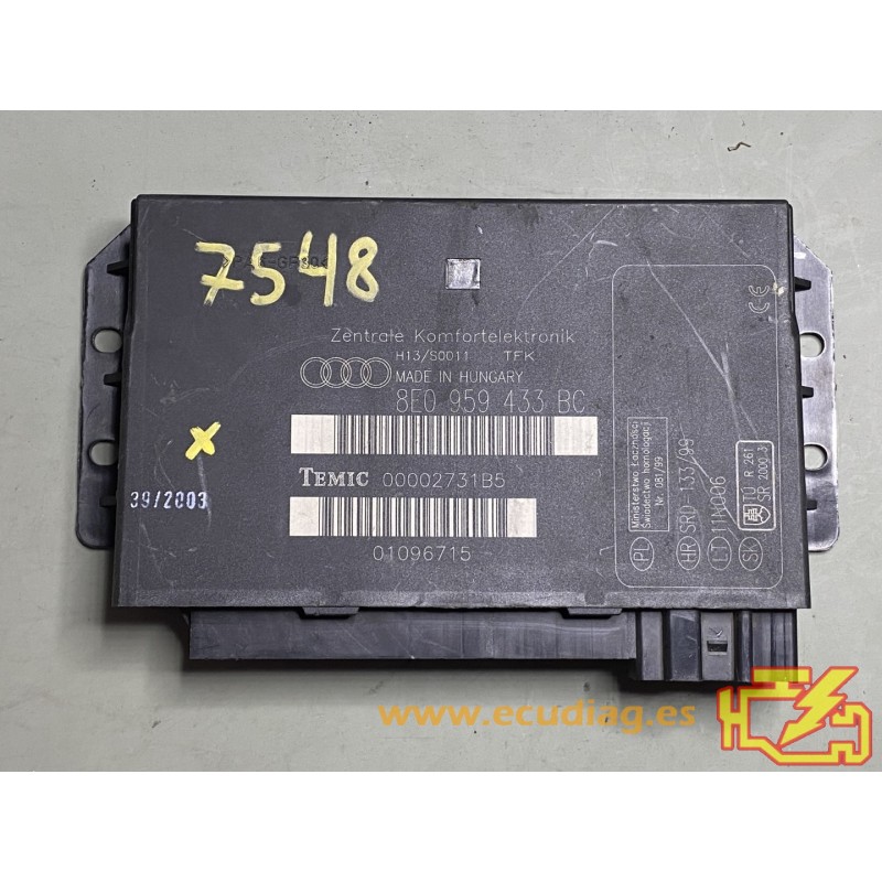 COMFORT MODULE TEMIC 00002731B5 AUDI A4 VI (8E) 8E0959433BC