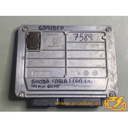 ECU SIEMENS SIMOS 3PA 5WP4419808 SKODA FABIA I 1.4i 44KW 60CV 047906033E / SW SJ32 - caS3A035.DAT - CON INMOVILIZADOR AUNULADO