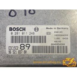 ECU BOSCH EDC15C2-11.2 0281011248 PEUGEOT 307 2.0 HDI 9652183780 - WITH DISABLED IMMOBILIZER (IMMO OFF)