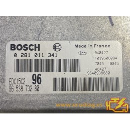 ECU BOSCH EDC15C2-11.1 0281011341 PEUGEOT 307 I (T5) 2.0 HDI 66KW 90CV RHY 9653873280 - CON INMOVILIZADOR ANULADO (IMMO OFF)
