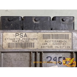 ECU SAGEM S2000-21 21646041-0 CITROEN SAXO / PEUGEOT 106 1.4i HW 9637705980 SW 9643134280 - WITH DISABLED IMMOBILIZER (IMMO OFF)