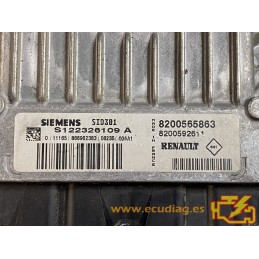 ECU SIEMENS SID301 S122326109A RENAULT MEGANE II 1.5 DCI 78KW 105CV 8200565863 8200592611 - SW 8200858847 - VIRGEN