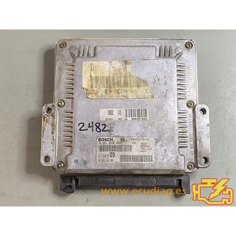 ECU BOSCH EDC15C2-6.1 0281010362 CITROEN XSARA I 2.0 HDI 66KW 90HP RHY 9640324380 - WITH DISABLED IMMOBILIZER (IMMO OFF)