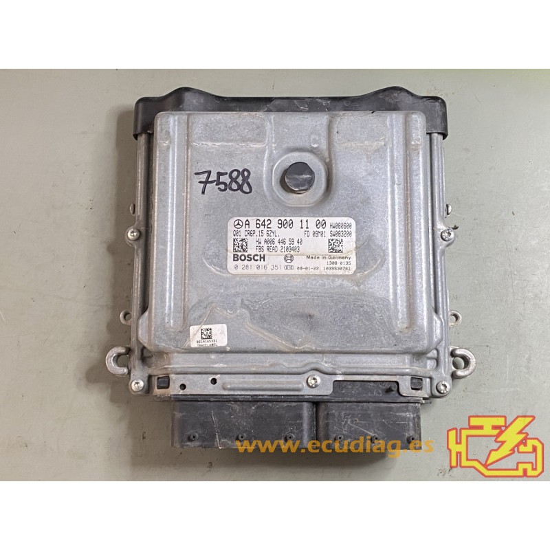 ECU BOSCH EDC17CP10-4-.15 0281016351 MERCEDES-BENZ CLASE E COUPE (C207) E350 CDI 170KW 210CV A6429001100 / SW 1037512429