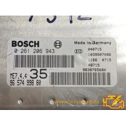 ECU BOSCH ME7.4.4 0261206943 PEUGEOT 307 1.6i 16V 9657499880 - WITH DISABLED IMMOBILIZER (IMMO OFF)