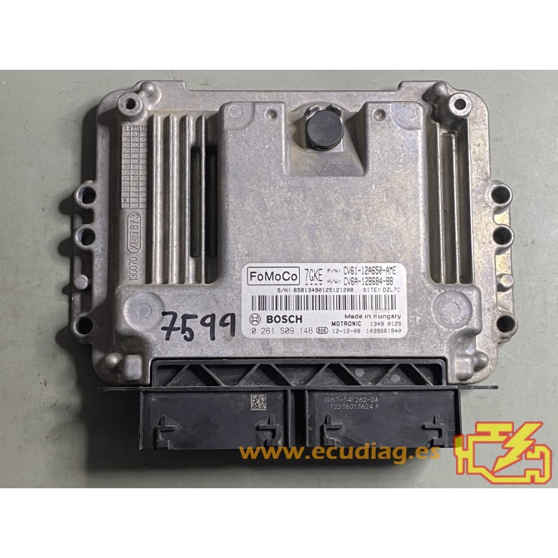 ECU BOSCH MED17.0.1 0261S09146 FORD FOCUS III 1.0 ECOBOOST 92KW 125CV CV61-12A650-AME CV6A-12B684-BB 7GKE / SW 1037530158