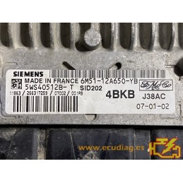 ECU SIEMENS SID202 5WS40512B-T FORD FOCUS II 1.8 TDCI 85KW 115CV 6M51-12A650-YB 4BKB / SW 10091629AA - FR07063000000