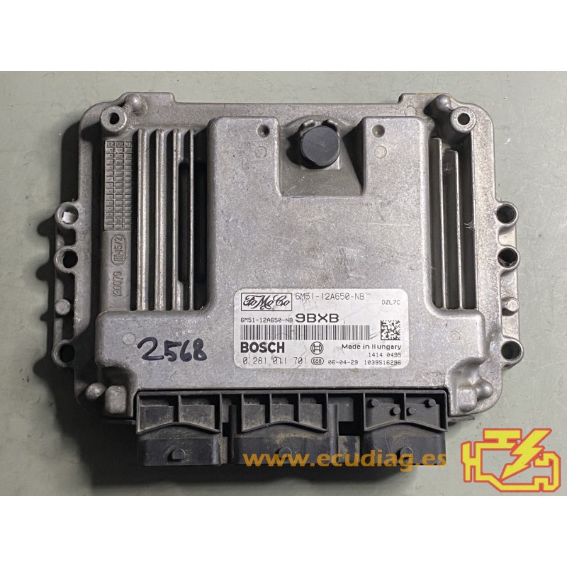 ECU BOSCH EDC16C34-2.30 0281011701 FORD FOCUS II 1.6 TDCI 66KW 90HP 6M51-12A650-NB