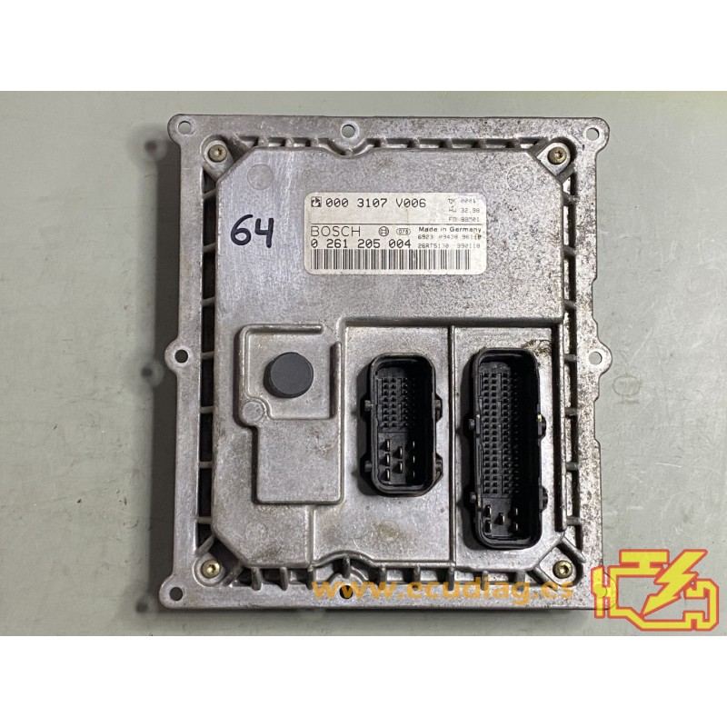 ECU BOSCH MEG1.0 0261205004 SMART FORTWO 0.6i 40KW 55CV 0003107V006 - CON INMOVILIZADOR ANULADO (INMO / IMMO OFF)