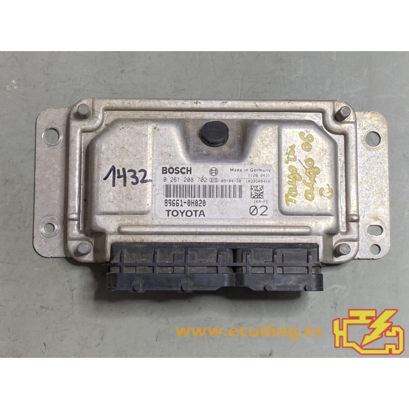 ECU BOSCH M7.9.5 0261208702 TOYOTA AYGO I 1.0i 50KW 60HP L3 12V 89661-0H022 - WITH DISABLED IMMOBILIZER (IMMO OFF)