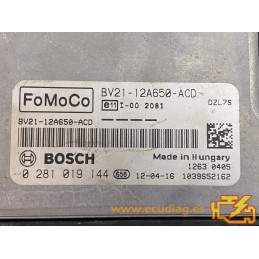 ECU BOSCH EDC17C10-5.20 0281019144 FORD FIESTA VI 1.4 TDCI 51KW 70CV BV21-12A650-ACD / SW 1037535120 - BV21-14C204-ACF