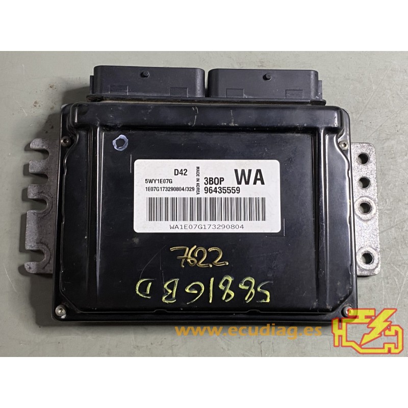 ECU SIEMENS D42 5WY1E07G CHEVROLET KALOS 1.2i 53KW 72CV 96435559 3BOP WA