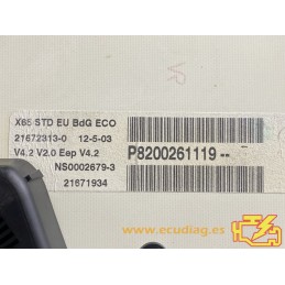 CUADRO INSTRUMENTOS SAGEM 21672313-0 RENAULT CLIO II P8200261119--