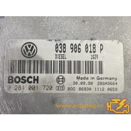 ECU BOSCH EDC15V-5.29 0281001720 VOLKSWAGEN PASSAT (3B) 1.9 TDI 81KW 110CV 038906018P - CON INMOVILIZADOR ANULADO