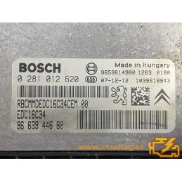 ECU BOSCH EDC16C34-4.11 0281012620 PEUGEOT 308 I (T7) 1.6 HDI 110HP 9663944680 / SW 9663944680 - 1037383736 - WITH DISABLED IMMO