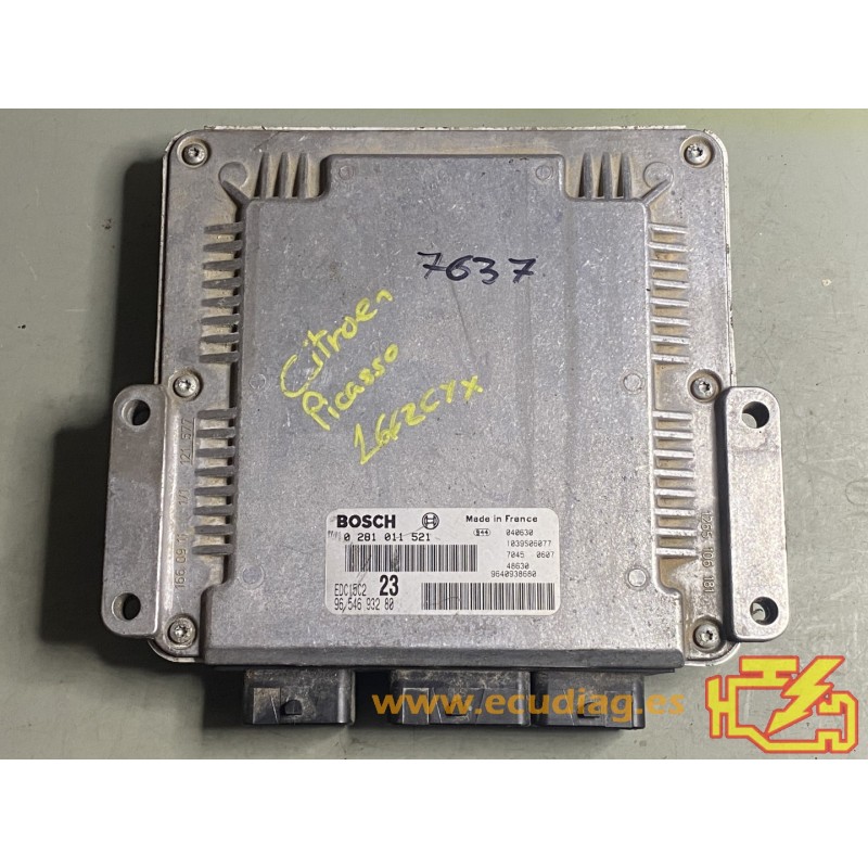 ECU BOSCH EDC15C2-11.1 0281011521 CITROEN XSARA PICASSO I 2.0 HDI 90HP 9654693280 / SW 1037371028 - WITH DISABLED IMMOBILIZER