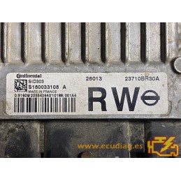 ECU CONTINENTAL SID303 S180033108A NISSAN QASHQAI 1.5 DCI 23710BR30A RW