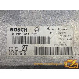 ECU BOSCH EDC15C2-11.1 0281011525 PEUGEOT 206 2.0 HDI 66KW 90CV 9658373080