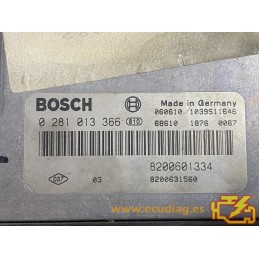 ECU BOSCH EDC16C3-10.23 0281013366 RENAULT SCENIC 1.9 DCI 8200601334 8200631560 - VIRGIN