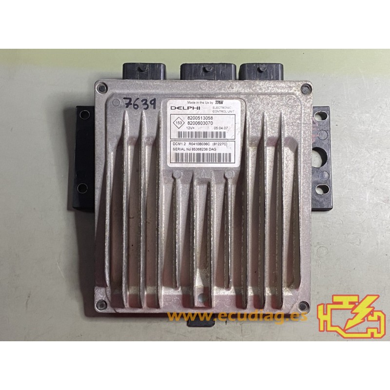 ECU DELPHI DCM1.2 R0410B036C DACIA LOGAN 1.5 DCI 50KW 68HP 8200513058 8200603070