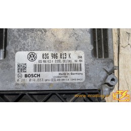 ECU BOSCH EDC17U01-4.41 0281014883 SEAT IBIZA IV (6J) 1.9 TDI 77KW 105HP L4 8V BLS MT 03G906013K / SW 2940 - 1037395434