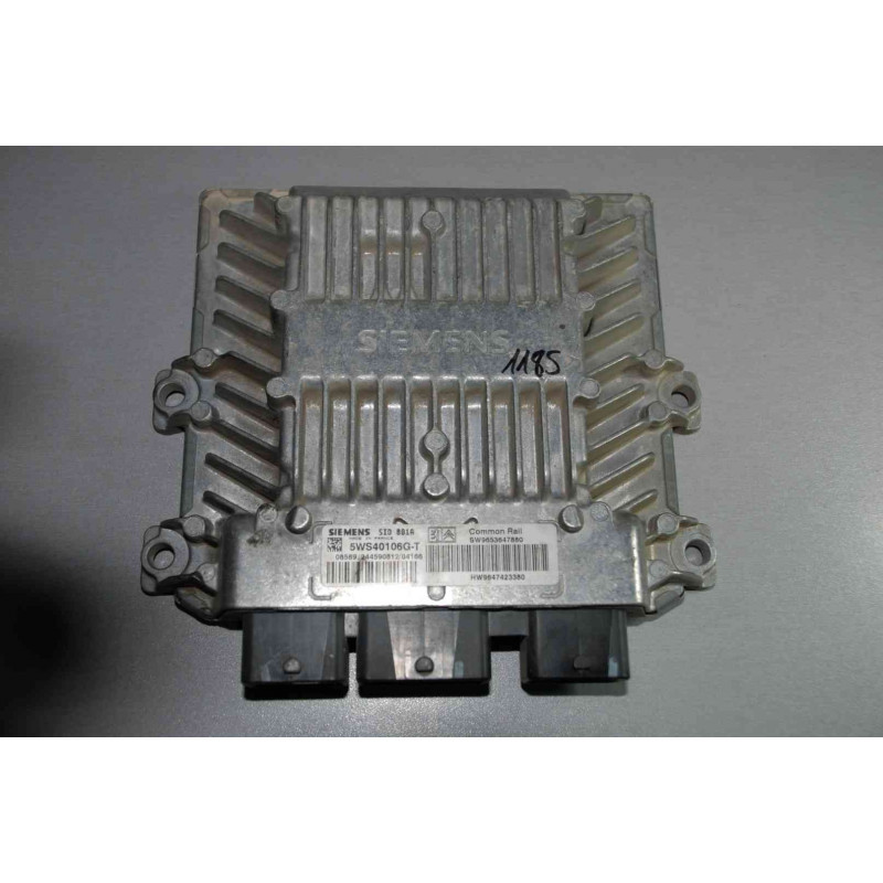 ENGINE ECU SIEMENS SID 801A 5WS40106G-T PSA HW 9647423380 SW 9653647880 - WITH DISABLED IMMOBILIZER (IMMO OFF)