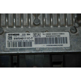 ECU MOTOR SIEMENS SID 804 5WS40111C-T PSA HW 9648624280 SW 9653447380 - CON INMOVILIZADOR ANULADO (INMO / IMMO OFF)