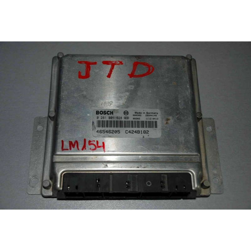 ECU BOSCH EDC15C-5.7 0281001928 FIAT BRAVO I / BRAVA I (182) / MAREA I (185) 1.9 JTD 105HP 46546205 - WITH DISABLED IMMOBILIZER
