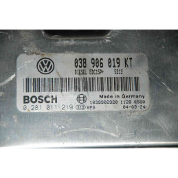 ECU BOSCH EDC15P+22.3.2 0281011219 VW GOLF IV 1.9 TDI 74KW 100CV 038906019KT / SW 5213 - 1037368184 / CON INMOVILIZADOR ANULADO