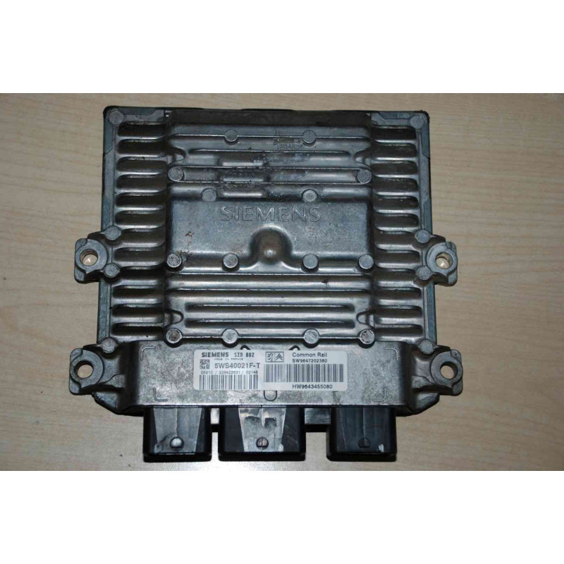 ECU SIEMENS SID 802 5WS40021F-T CITROEN C3 I 1.4 HDI 68CV HW 9643455080 SW 9647202380 - CON INMOVILIZADOR ANULADO (INMO OFF)