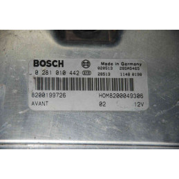 ECU BOSCH EDC15VM+2.V4 0281010442 RENAULT MEGANE SCENIC I 1.9 DTI 59KW 80CV HOM8200049306 8200199726 - VIRGEN AUTOCODIFICABLE