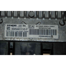 ECU MOTOR SIEMENS SID 804 5WS40111C-T PSA HW 9648624280 SW 9653447380 - CON INMOVILIZADOR ANULADO (INMO / IMMO OFF)