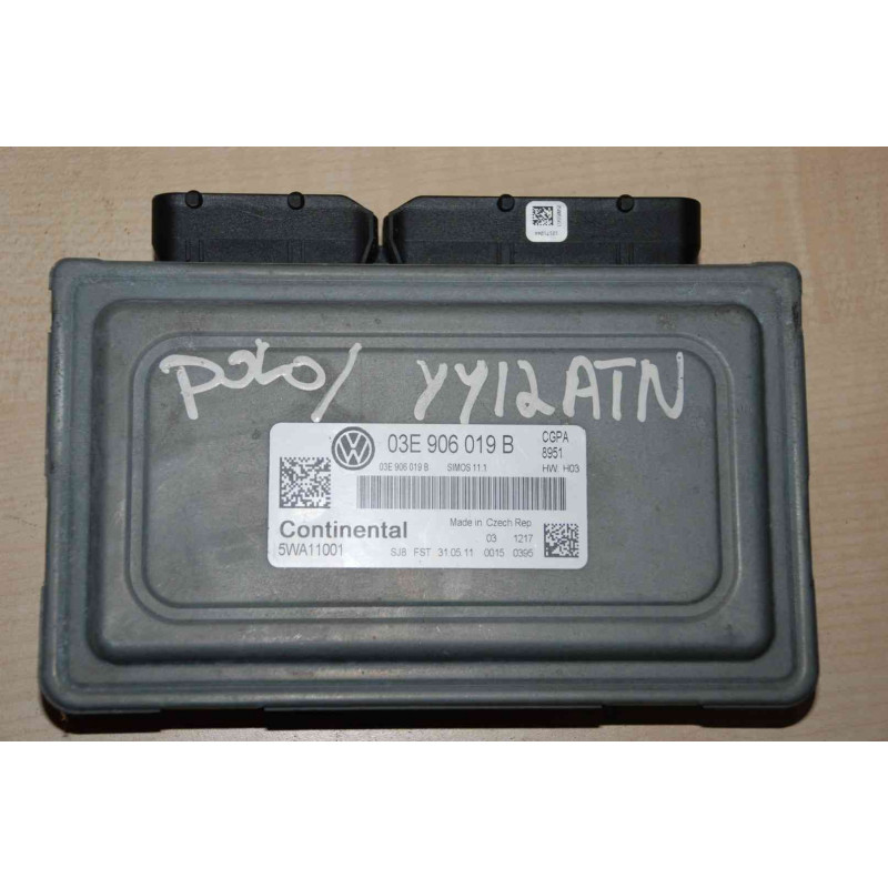 ECU MOTOR CONTINENTAL SIMOS 11.11 5WA11001 VAG 03E906019B ECU MOTOR CONTINENTAL SIMOS 11.11 5WA11001 VAG 03E906019B