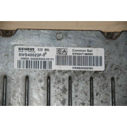 ECU MOTOR SIEMENS SID 801 5WS40023F-T PSA HW9644302380 SW9647166880 - CON INMOVILIZADOR ANULADO (INMO / IMMO OFF)