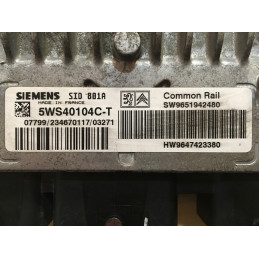 ECU MOTOR SIEMENS SID 801A 5WS40104C-T PSA 9647423380