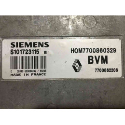 ENGINE ECU SIEMENS FENIX 3 S101723115B ESPACE III 2.0i 103KW 140CV 7700862206 HOM7700860329 / WITH DISABLED IMMOBILIZER