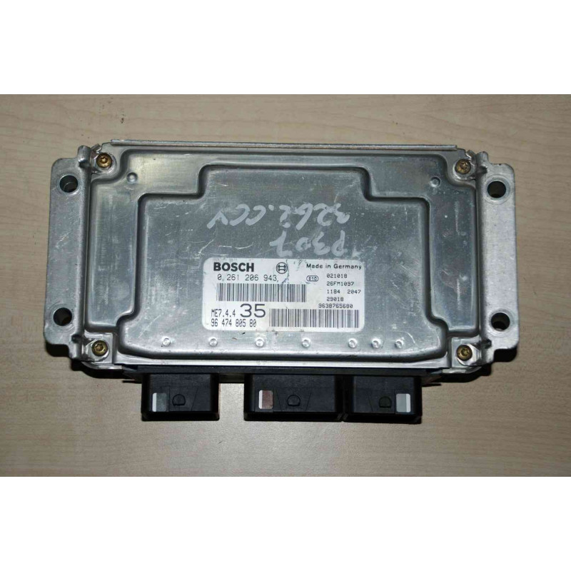 ECU MOTOR BOSCH ME7.4.4 0261206943 PSA 9647480580 - CON INMOVILIZADOR ANULADO (INMO / IMMO OFF)