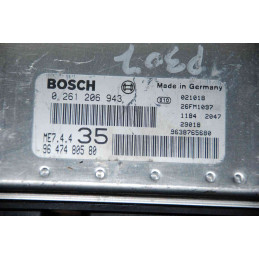 ECU MOTOR BOSCH ME7.4.4 0261206943 PSA 9647480580 - CON INMOVILIZADOR ANULADO (INMO / IMMO OFF)