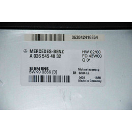 ECU MOTOR SIEMENS SIM4 LE 5WK90366 MERCEDES A0265454832