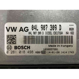 ENGINE ECU BOSCH EDC17C64-2.5 0281018498 SKODA OCTAVIA III (5E) 2.0 TDI 110KW 150HP L4 16V CKFC 04L907309D SW 04L906021DT 5520