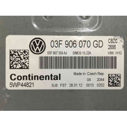 ECU MOTOR CONTINENTAL SIMOS 10.22A 5WP44821 VAG 03F906070GD