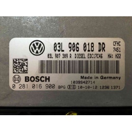 ECU BOSCH EDC17C46-2.7 0281016900 VOLKSWAGEN TOURAN II (1T) 2.0 TDI 103KW 140CV CFHC 03L907309R SW 03L906018DR 7451 1037509916