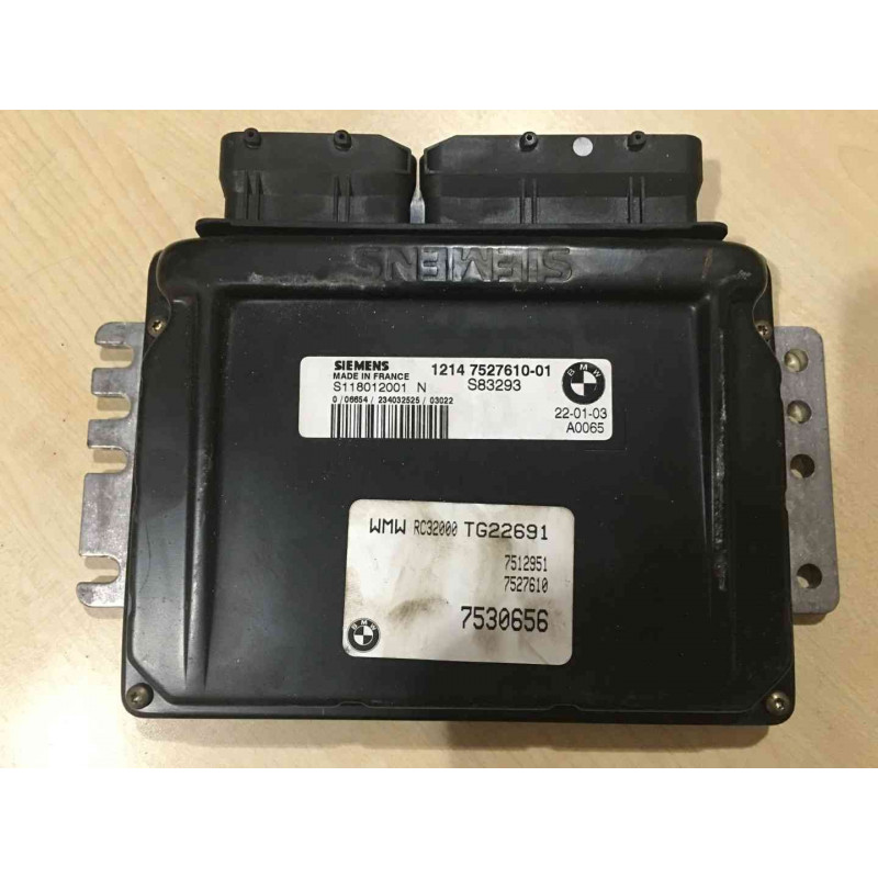 ECU SIEMENS EMS2 S118012001N MINI I (R50) 1.6i 85KW 115CV 12147527610-01 - CON INMOVILIZADOR ANULADO (INMO / IMMO OFF)