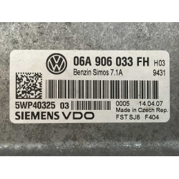 ECU MOTOR SIEMENS SIMOS 7.1A 5WP4032503 VAG 06A906033FH